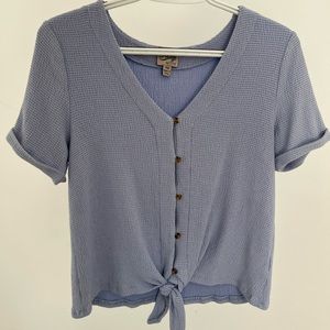 Boho Beachy Button Down Blue Top